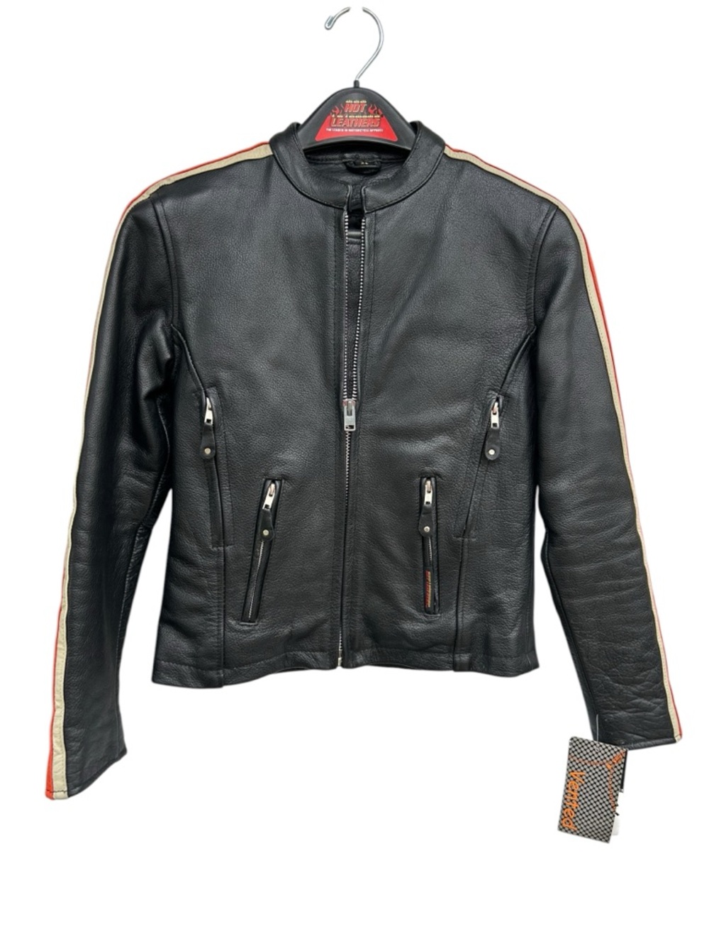 NWT Hot Leathers Motorcycle Riding Jacket Women’s XS Black Lined Heavyweight